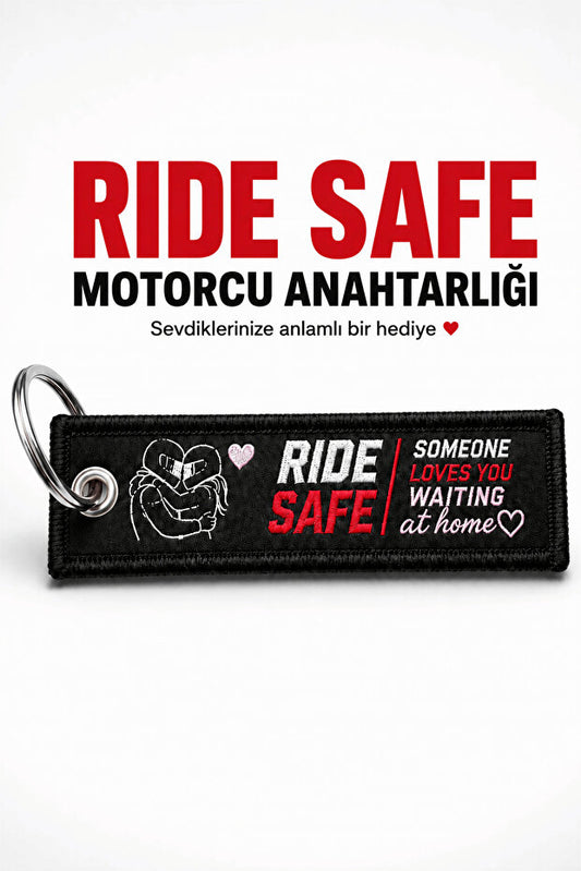 Ride Safe Nakışlı Motorcu Anahtarlığı